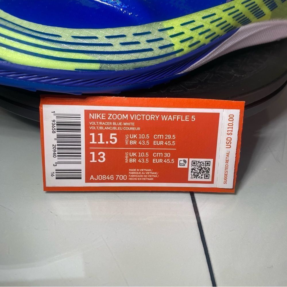 🆕 Nike	Zoom Victory 5 XC 'Volt Racer Blue'	- Mens 11.5 - Picture 2 of 11
